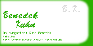 benedek kuhn business card